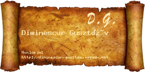 Diminescur Gusztáv névjegykártya